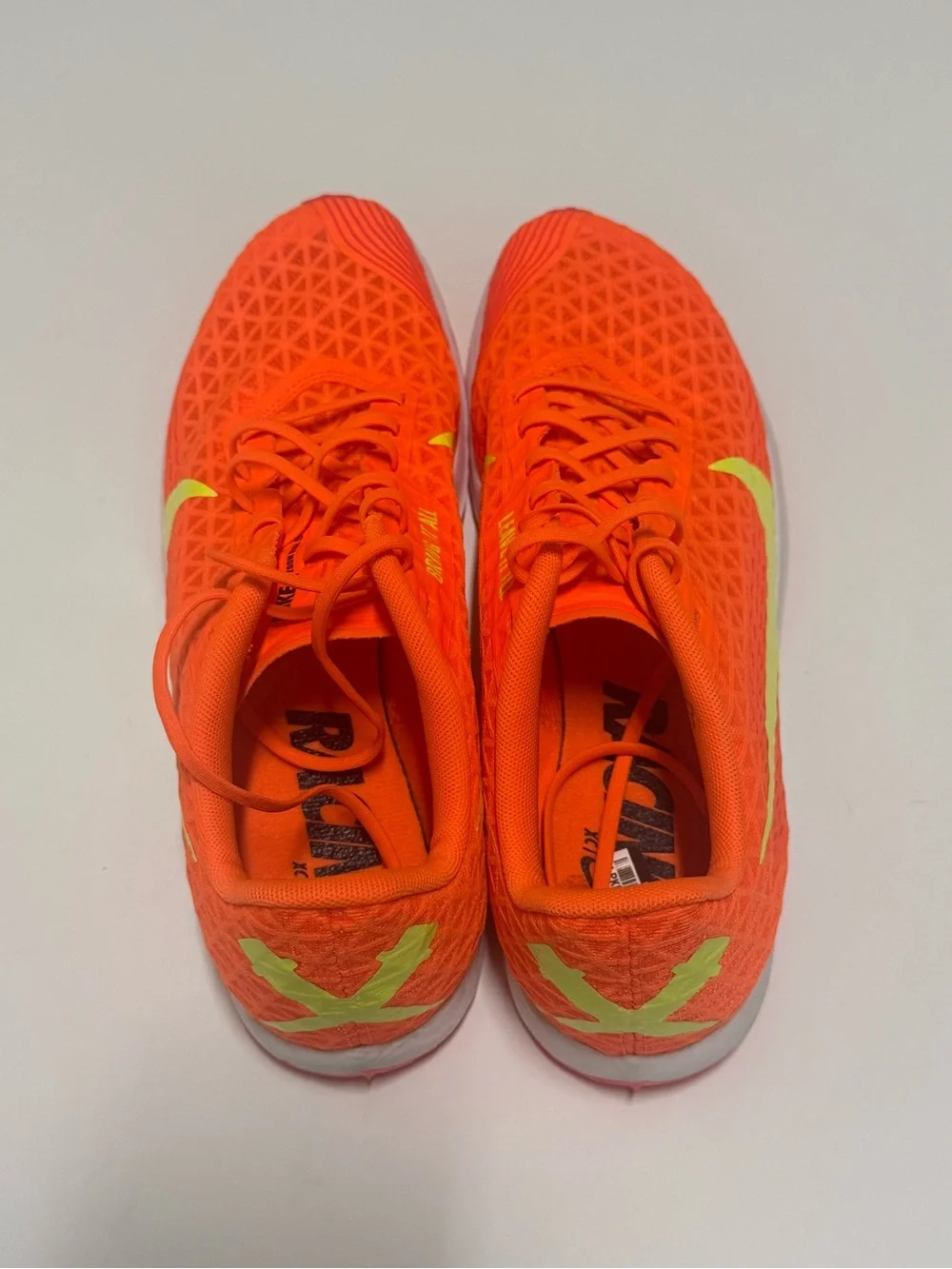 Nike Zoom Rival XC 5 MENS Total Orange Volt track shoes No Cleats Size 12 NWOB